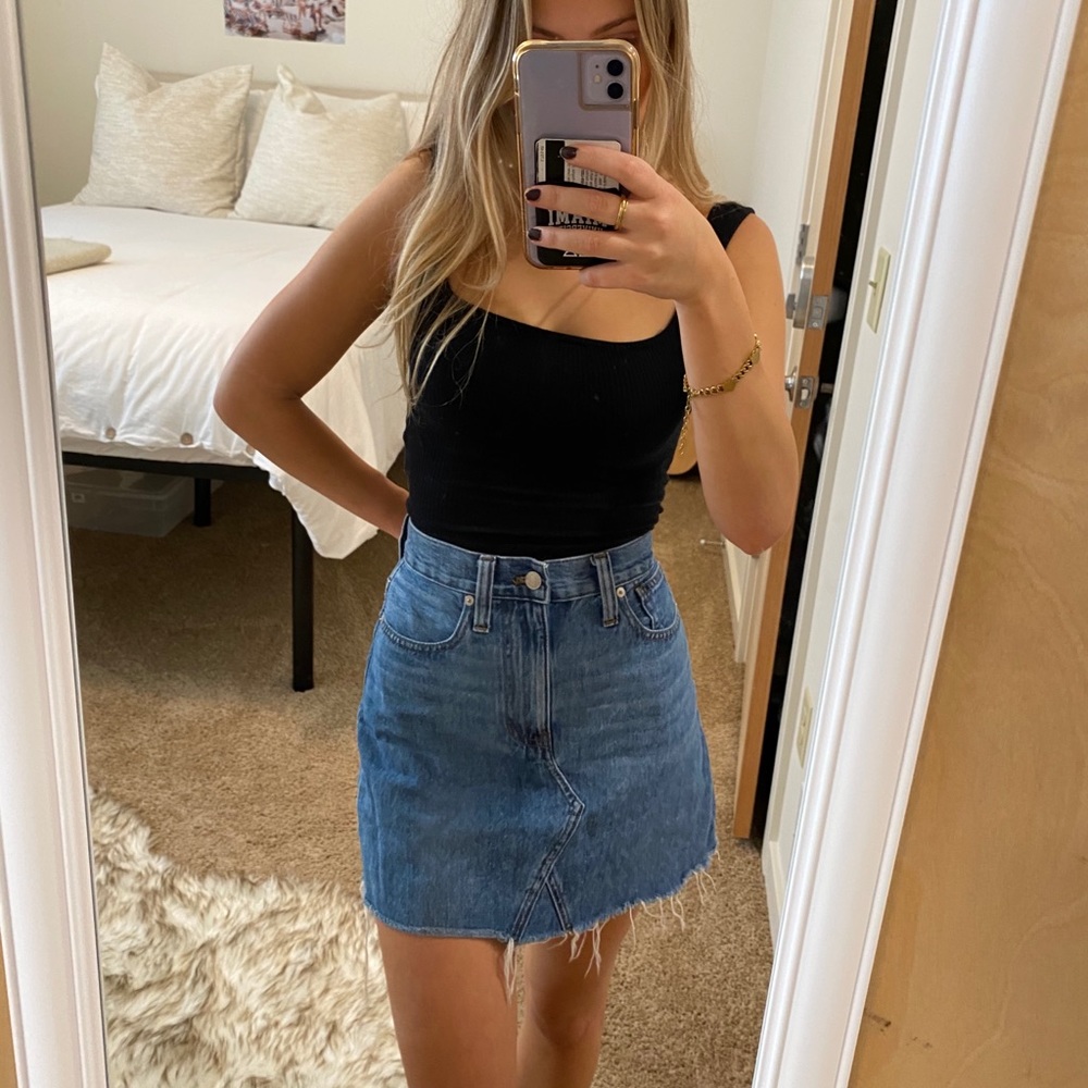 madewell denim skirt
